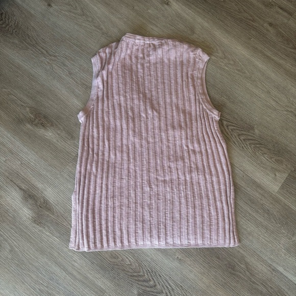 Free People Beach Linen Blend Veda Sweater Vest Ribbed V-Neck Sleeveless - Picture 9 of 10